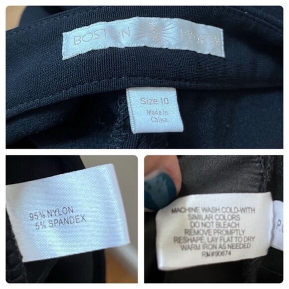 Boston Proper Black Silhouette Straight Leg Pant 32 Inch Inseam Size 10 Long - Picture 10 of 10